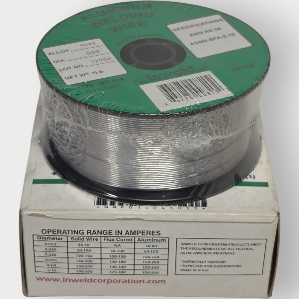 Inweld ER4043 .035 Aluminum Mig Welding Wire 1 LB Spool NEW IN BOX FREE SHIPPING